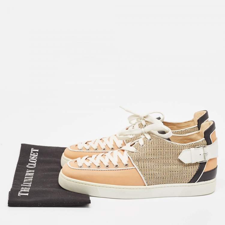 Pre Owned Christian Louboutin Multicolor Leather Lace Up Sneakers Size 45
