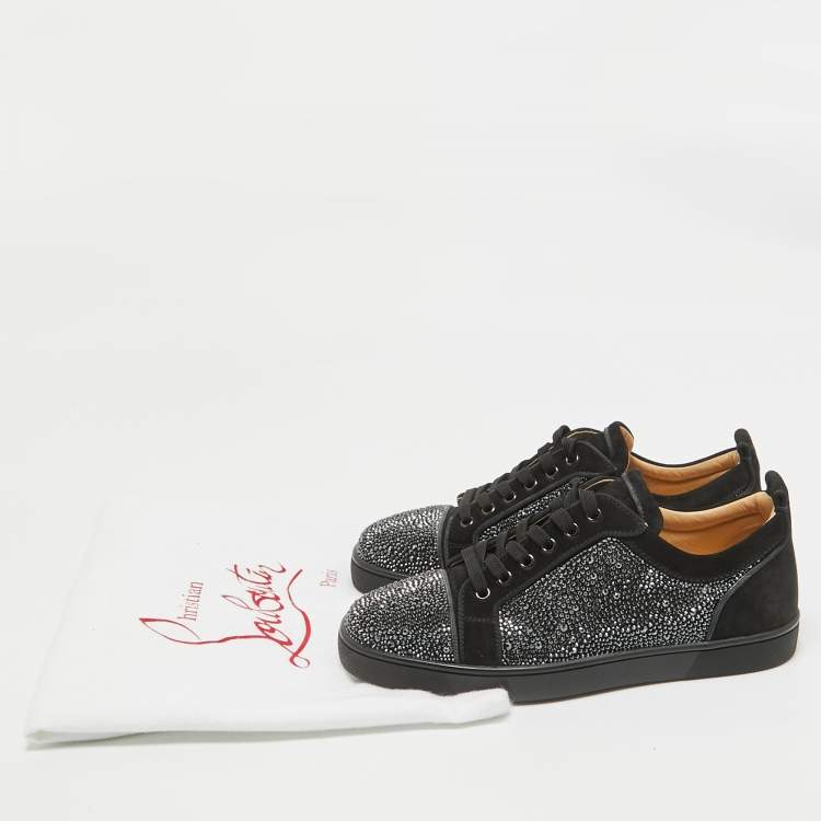 Pre Owned Christian Louboutin Black Suede Rantulow Orlato Sneakers  40.5