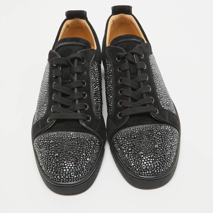 Pre Owned Christian Louboutin Black Suede Rantulow Orlato Sneakers  40.5