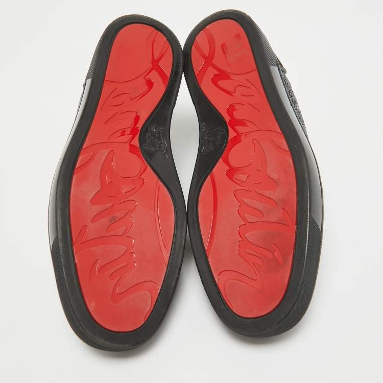 Pre Owned Christian Louboutin Black Suede Rantulow Orlato Sneakers  40.5