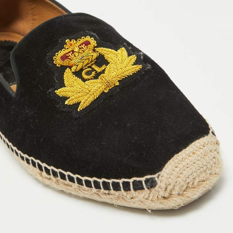 Pre Owned Christian Louboutin Black Suede Nanou Orlato Slip On Espadrille Size 41