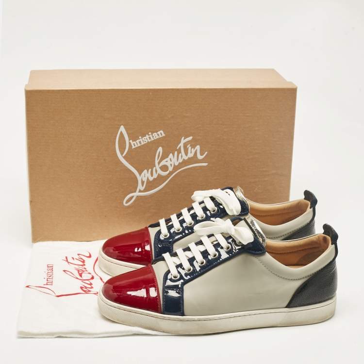 Pre Owned Christian Louboutin Multicolor Patent Leather Louis Junior Sneakers Size 42.5