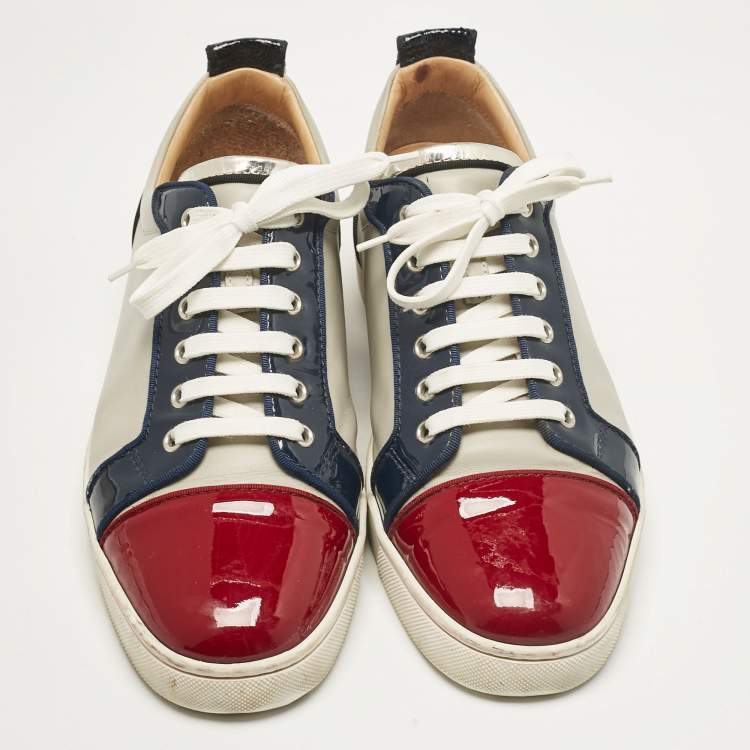 Pre Owned Christian Louboutin Multicolor Patent Leather Louis Junior Sneakers Size 42.5