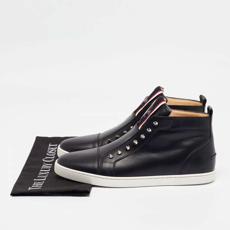 Pre Owned Christian Louboutin Black Leather Fique A Vontade Sneakers Size 43