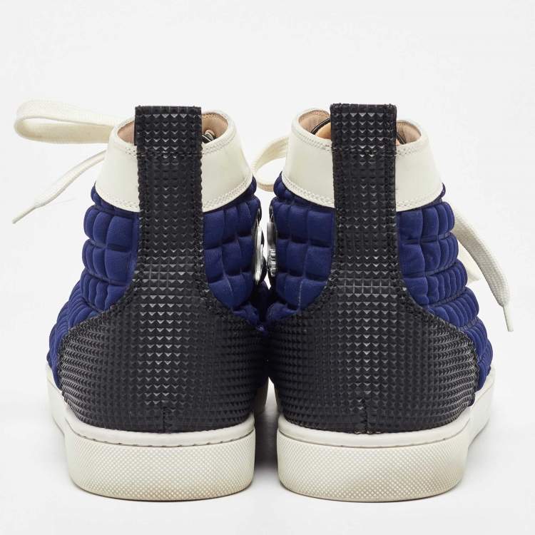 Pre Owned Christian Louboutin Multicolor Patent Leather, Neoprene Louis Flat High Top Sneakers Size 43