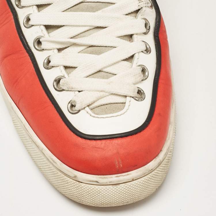 Pre Owned Christian Louboutin Multicolor Leather High Top Sneakers Size 44.5