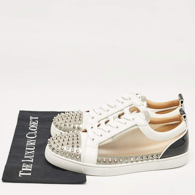 Pre Owned Christian Louboutin Multicolor Patent Leather Sosoxy Junior Spikes Sneakers Size 42