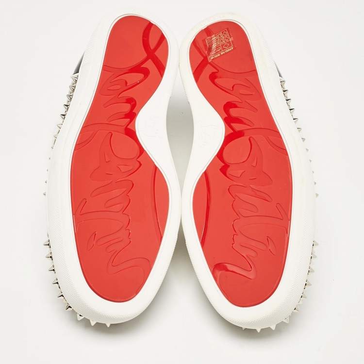 Pre Owned Christian Louboutin Multicolor Patent Leather Sosoxy Junior Spikes Sneakers Size 42