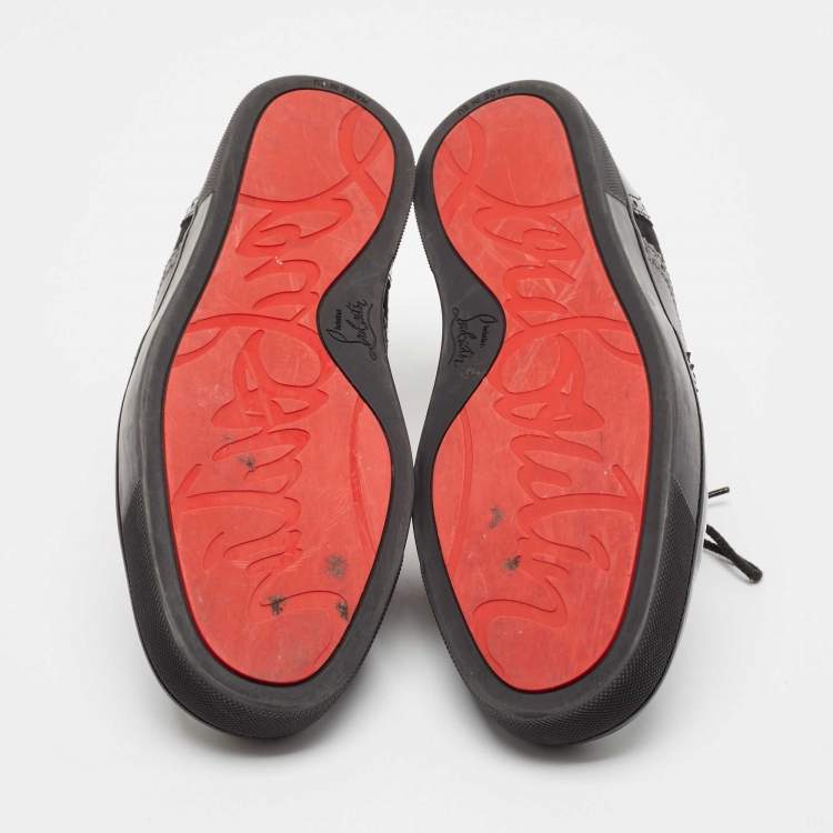 مملوكة مسبقًا Christian Louboutin Black Suede and Leather Brogues Sneakers Size 43
