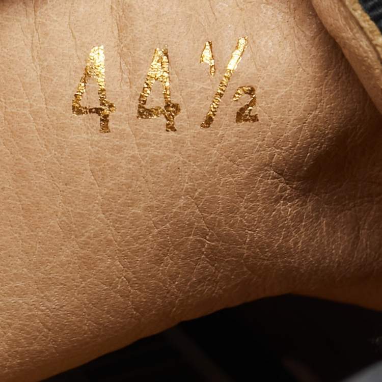 Pre Owned Christian Louboutin Black Embossed Leather Slip On Sneakers Size 44.5