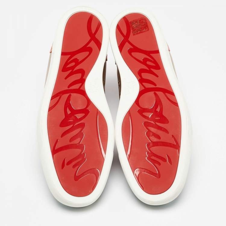 مملوكة مسبقًا Christian Louboutin Multicolor Brogue Leather Fleuri Sneakers Size 43