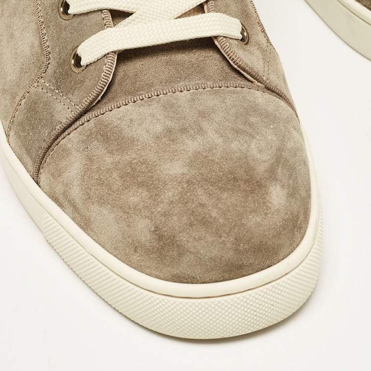 Pre Owned Christian Louboutin Grey Suede Louis Orlato High Top Sneakers Size 43