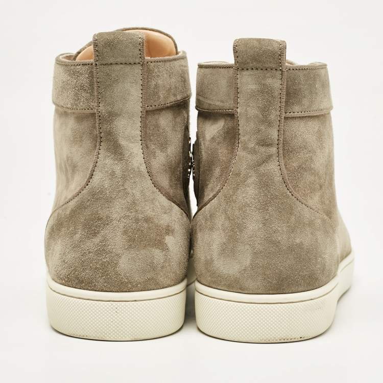 Pre Owned Christian Louboutin Grey Suede Louis Orlato High Top Sneakers Size 43