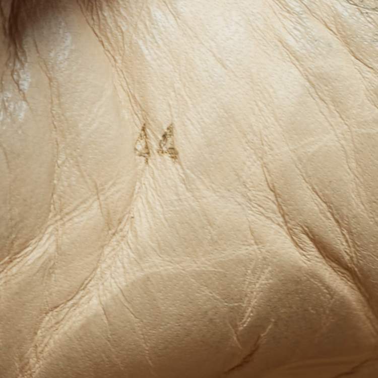 Pre Owned Christian Louboutin White/Red Leather Louis Junior Lace Up Sneakers Size 44