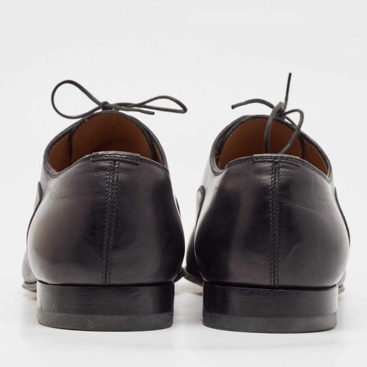 Pre Owned Christian Louboutin Black Leather Greggo Oxfords Size 40.5