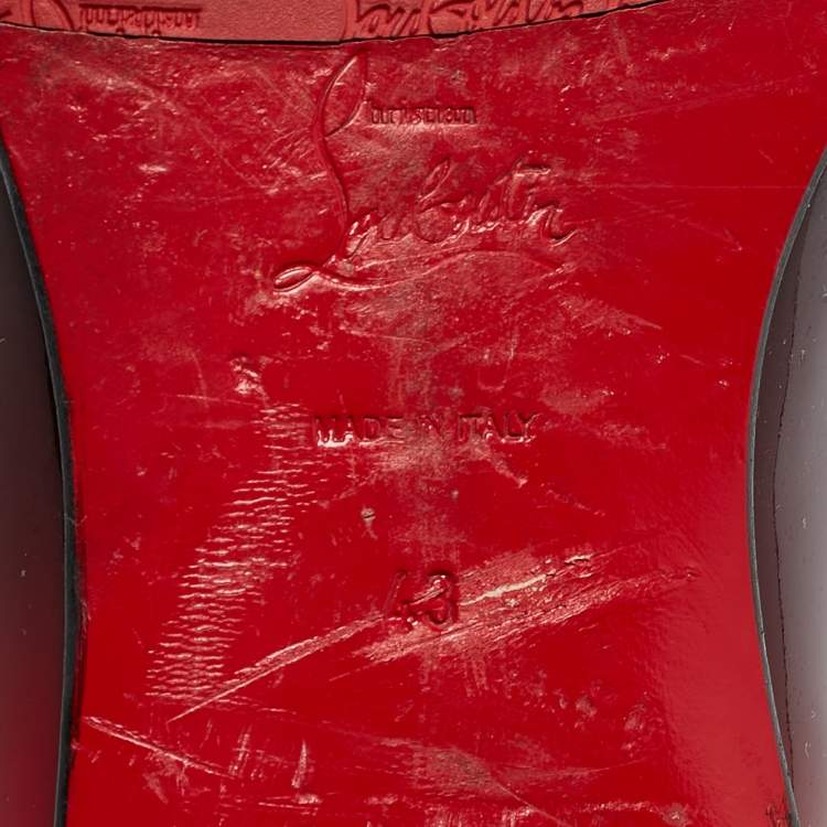 Pre Owned Christian Louboutin Ombre Red Patent Leather Dandy Me Smoking Slippers Size 43