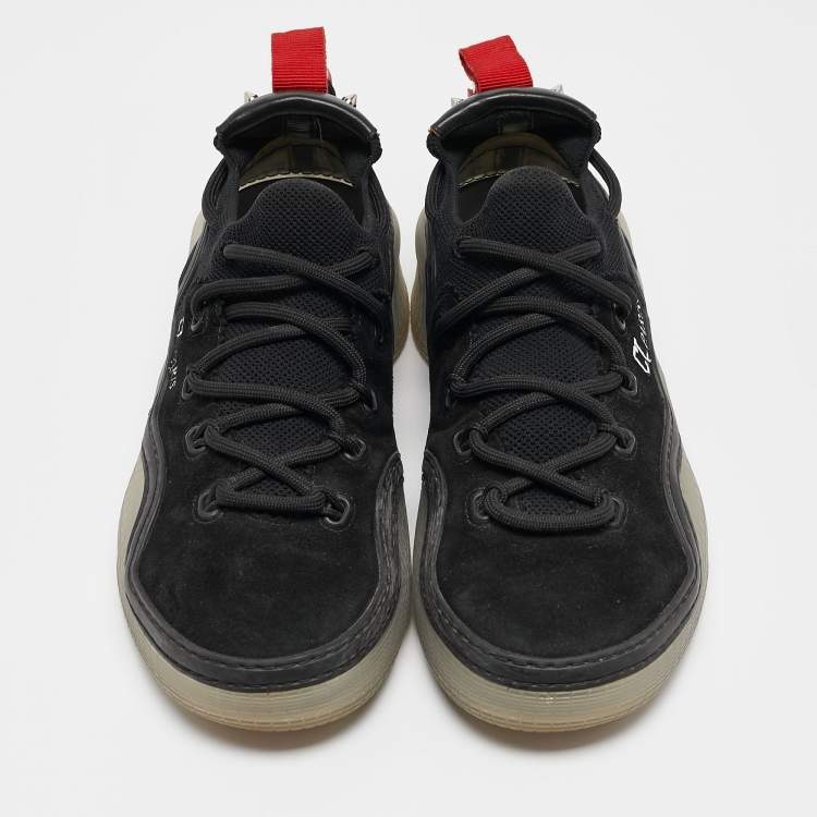 Pre Owned Christian Louboutin Black Suede and Leather Arpoador Sneakers Size 40