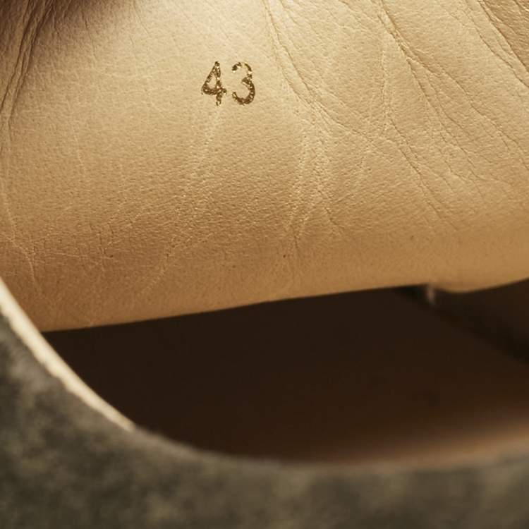 Pre Owned Christian Louboutin Dark Green Suede Louis Junior Sneakers Size 43