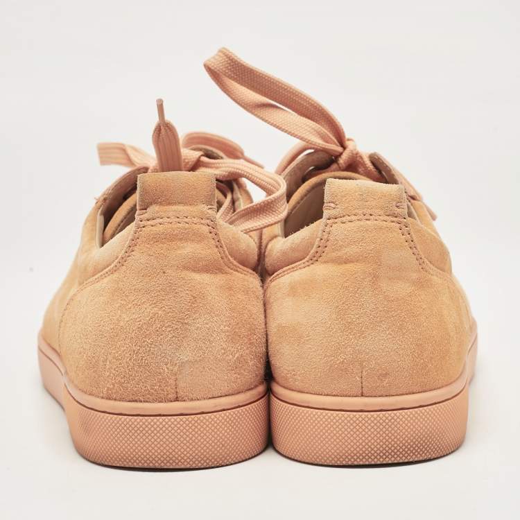 Pre Owned Christian Louboutin Orange Suede Louis Junior Low Top Sneakers Size 40