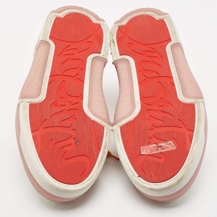 Pre Owned Christian Louboutin Multicolor Leather and Suede Astroloubi Low Top Sneakers Size 40