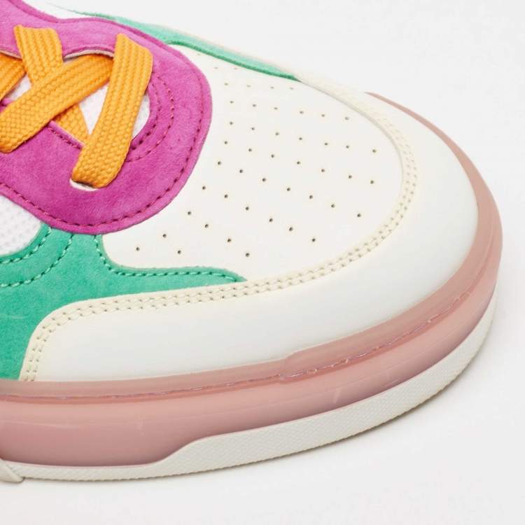 Pre Owned Christian Louboutin Multicolor Leather and Suede Astroloubi Low Top Sneakers Size 40