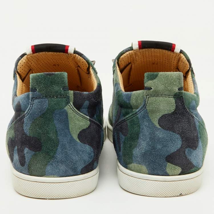 Pre Owned Christian Louboutin Multicolor Camouflage Suede F.A.V Fique A Vontade Sneakers Size 41
