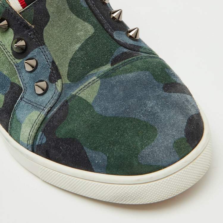 Pre Owned Christian Louboutin Multicolor Camouflage Suede F.A.V Fique A Vontade Sneakers Size 41