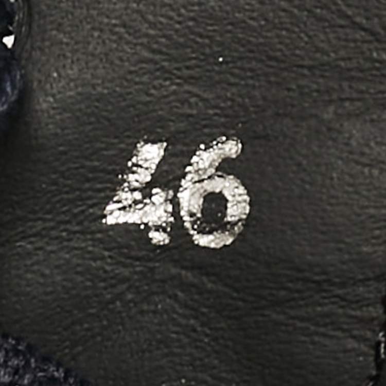 Pre Owned Christian Louboutin Navy Blue Leather and Suede Astroloubi Sneakers Size 46