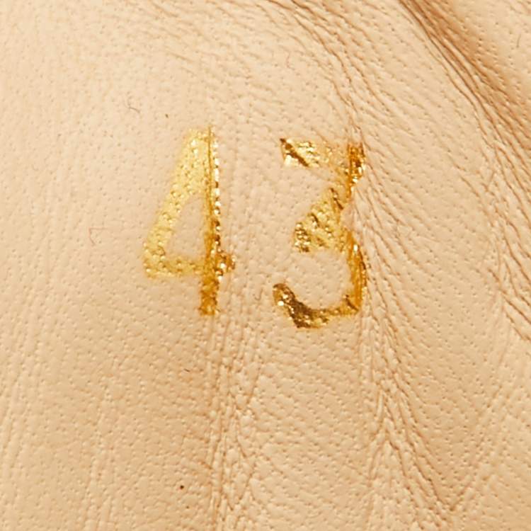 Pre Owned Christian Louboutin Navy Blue/Black Fabric and Leather High Top Sneakers Size 43