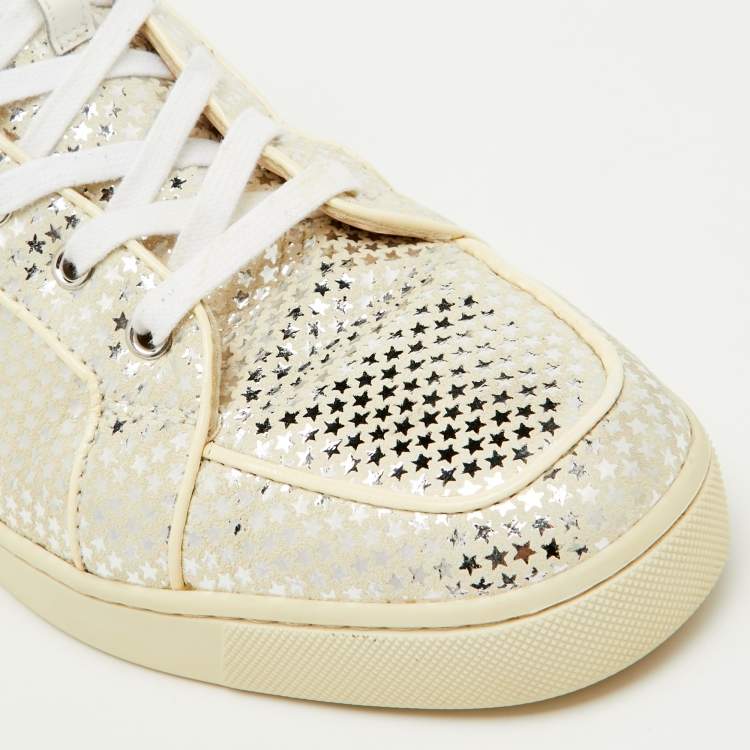 Pre Owned Christian Louboutin Off White Suede Star Rantus Orlato High Top Sneakers Size 43