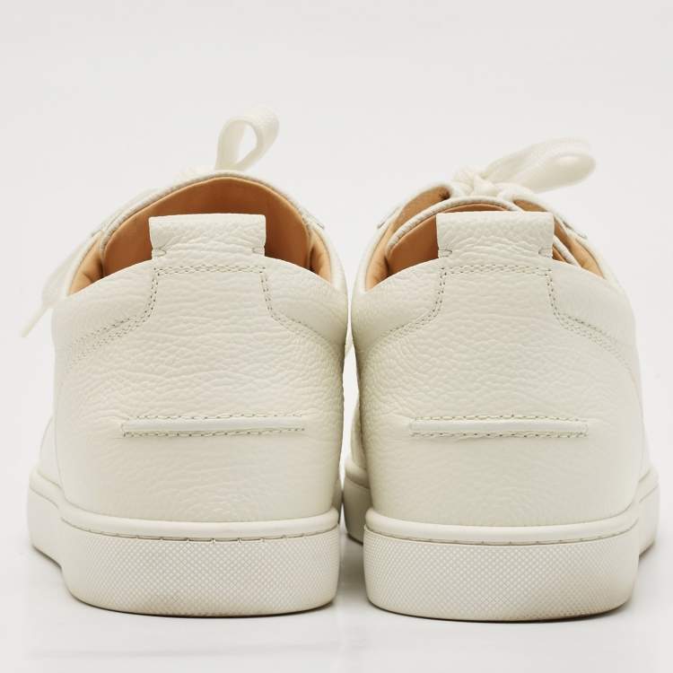 Pre Owned Christian Louboutin White Leather Rantulow Low Top Sneakers Size 43.5