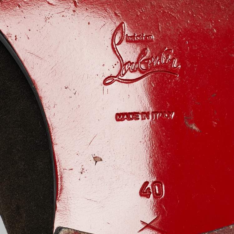 Pre Owned Christian Louboutin Brown Suede Slip On Loafers Size 40