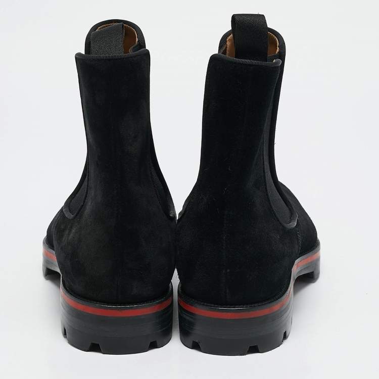 Pre Owned Christian Louboutin Black Suede Alpinosol Boot Size 40