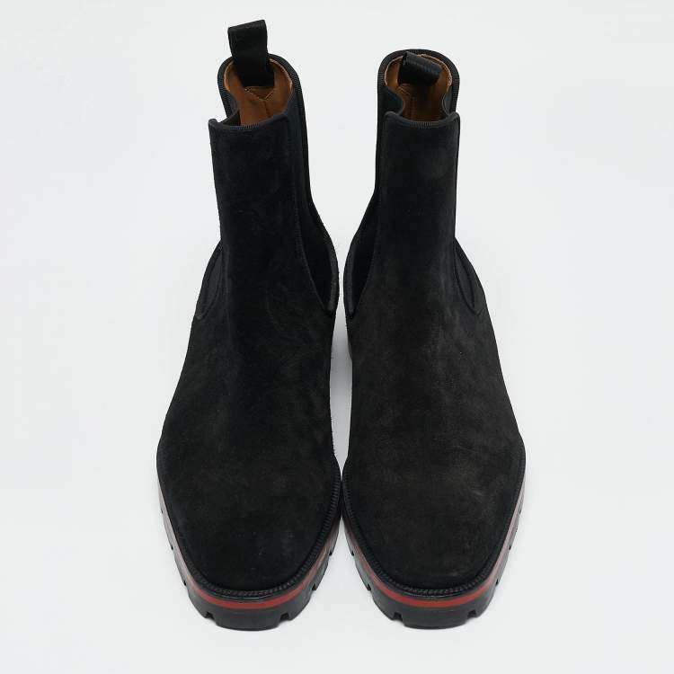 Pre Owned Christian Louboutin Black Suede Alpinosol Boot Size 40