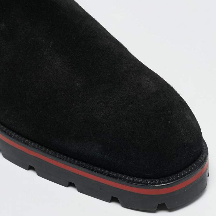 Pre Owned Christian Louboutin Black Suede Alpinosol Boot Size 40