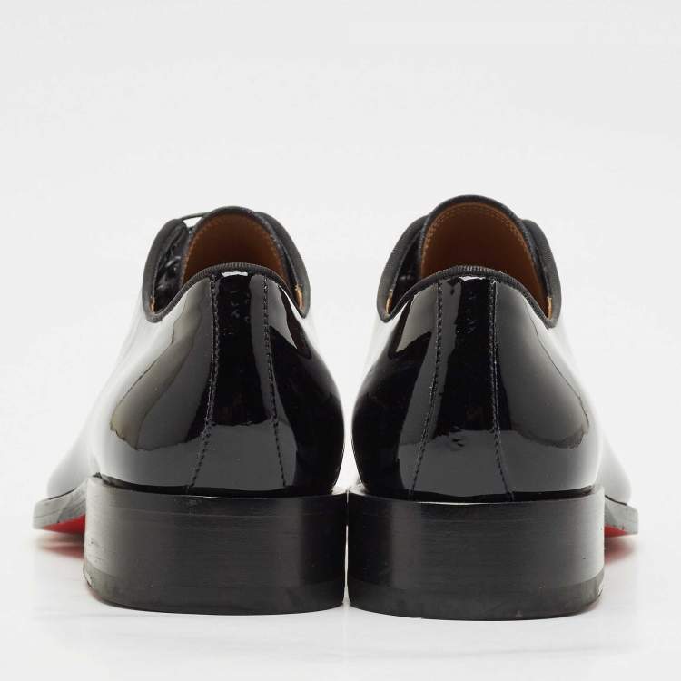 Pre Owned Christian Louboutin Black Patent Leather Chambeliss Derby Size 41