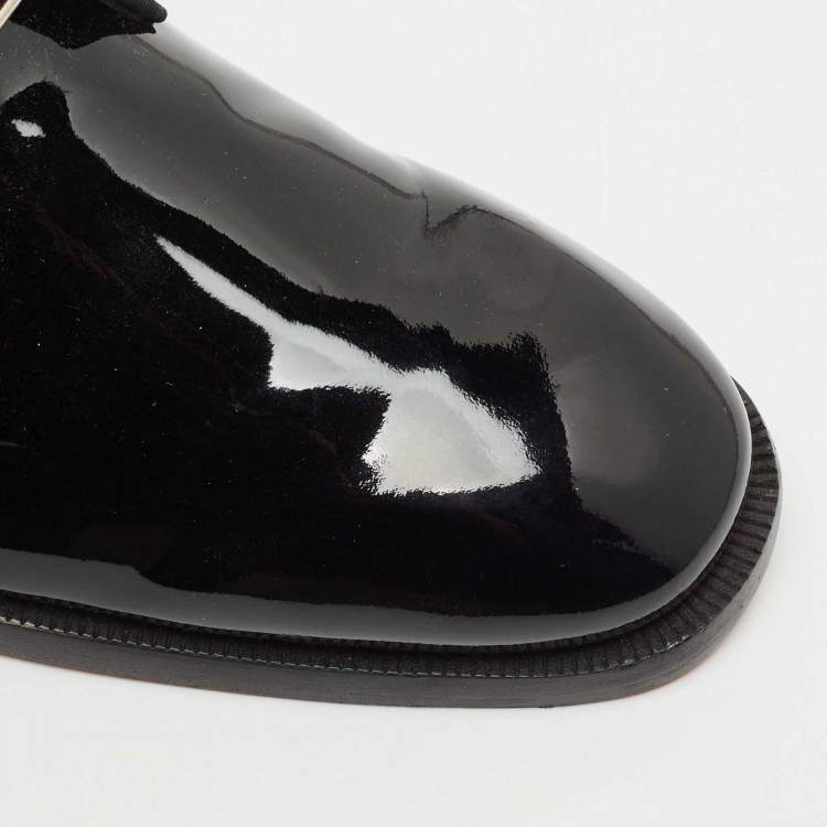 Pre Owned Christian Louboutin Black Patent Leather Chambeliss Derby Size 41