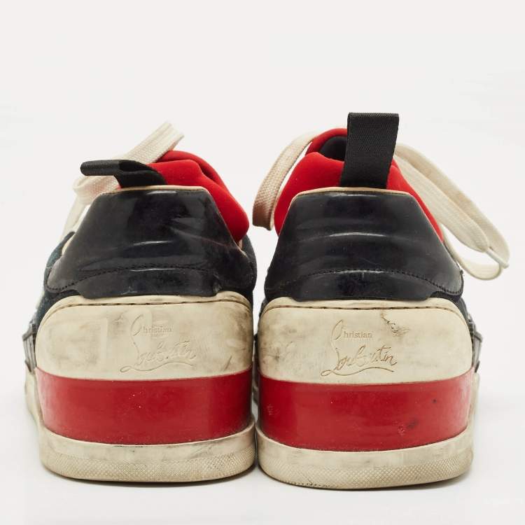 Pre Owned Christian Louboutin Multicolor Fabric and Leather Aurelien Sneakers Size 45