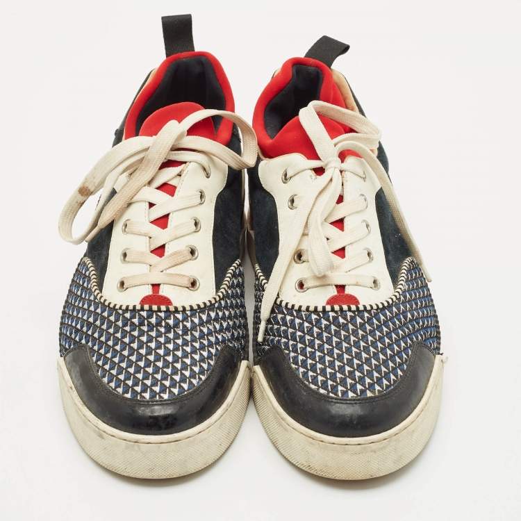Pre Owned Christian Louboutin Multicolor Fabric and Leather Aurelien Sneakers Size 45