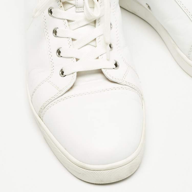 Pre Owned Christian Louboutin White Leather Louis High Top Sneakers Size 43