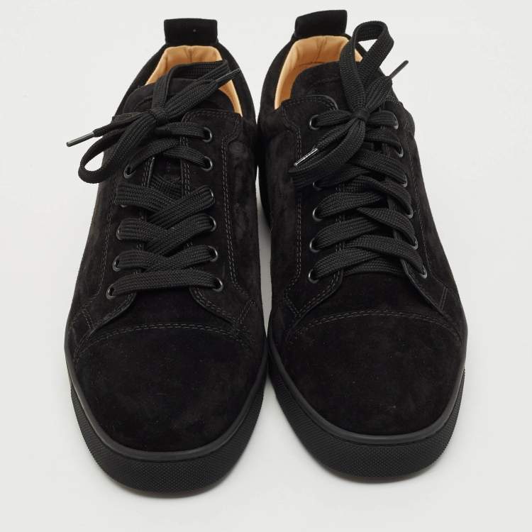 Pre Owned Christian Louboutin Black Suede Louis Junior Sneakers Size 43