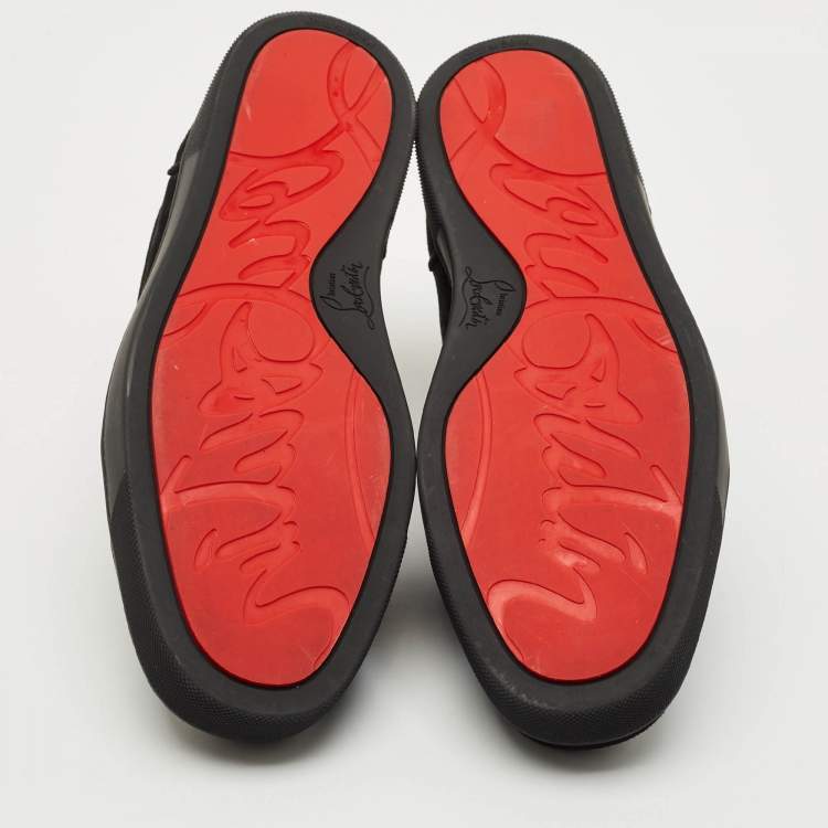 Pre Owned Christian Louboutin Black Suede Louis Junior Sneakers Size 43