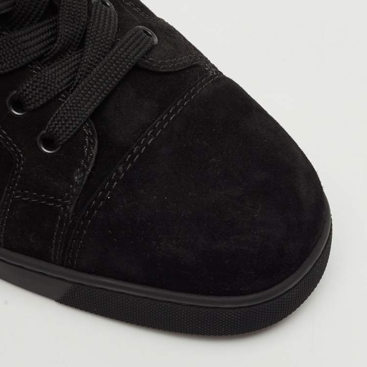 Pre Owned Christian Louboutin Black Suede Louis Junior Sneakers Size 43