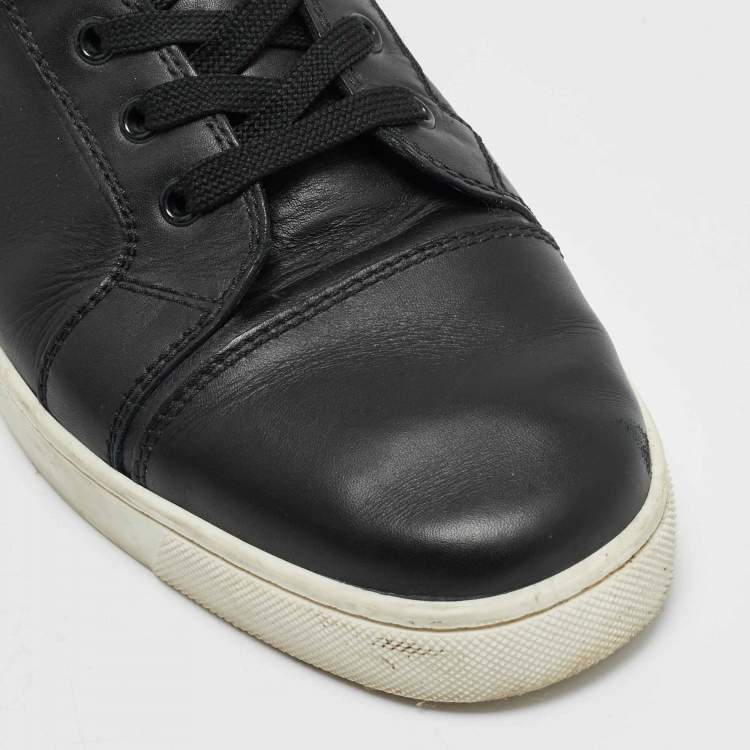 Pre Owned Christian Louboutin Black Leather Louis High Top Sneakers Size 42.5