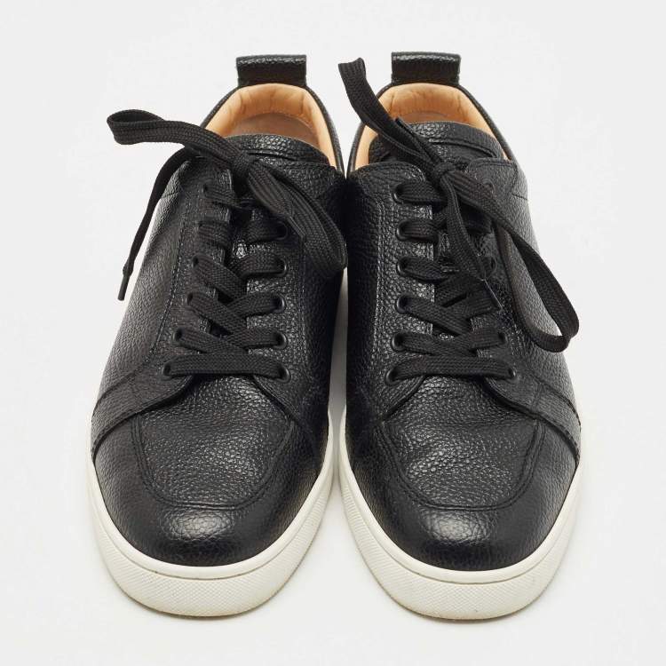 Pre Owned Christian Louboutin Black Leather Rantulow Sneakers 40.5