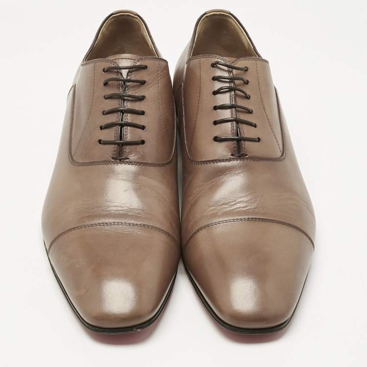Pre Owned Christian Louboutin Brown Leather Greggo Oxfords Size 43.5