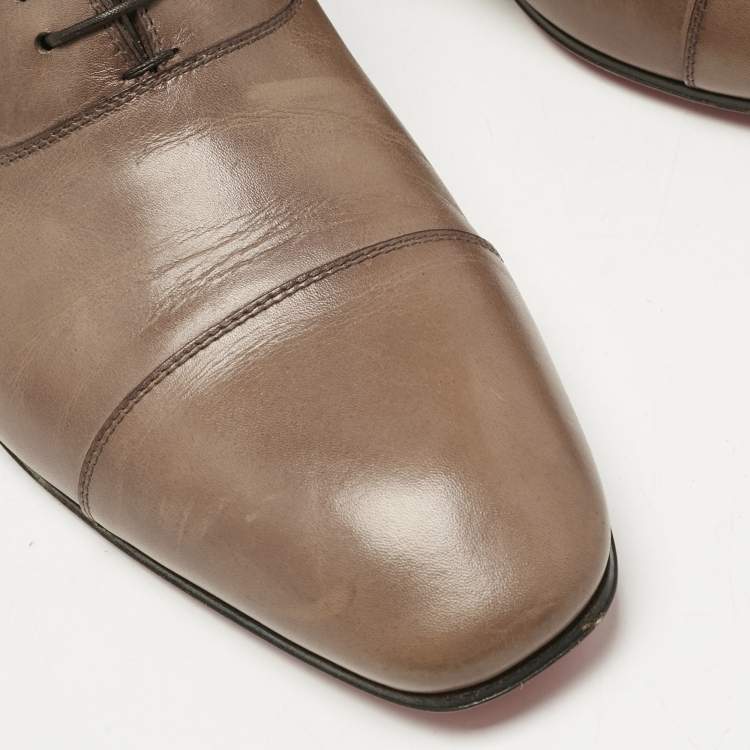 Pre Owned Christian Louboutin Brown Leather Greggo Oxfords Size 43.5