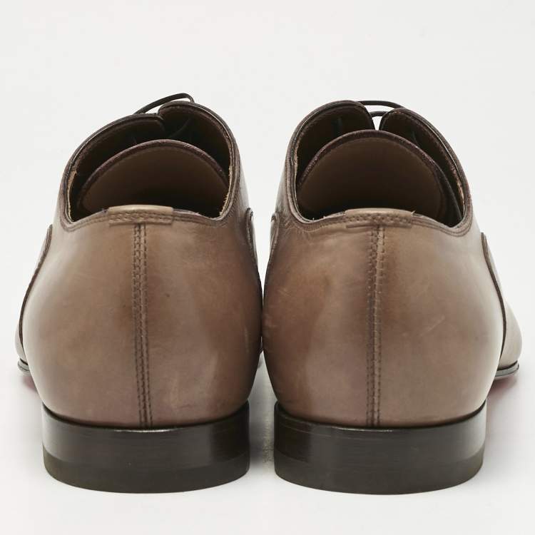 Pre Owned Christian Louboutin Brown Leather Greggo Oxfords Size 43.5
