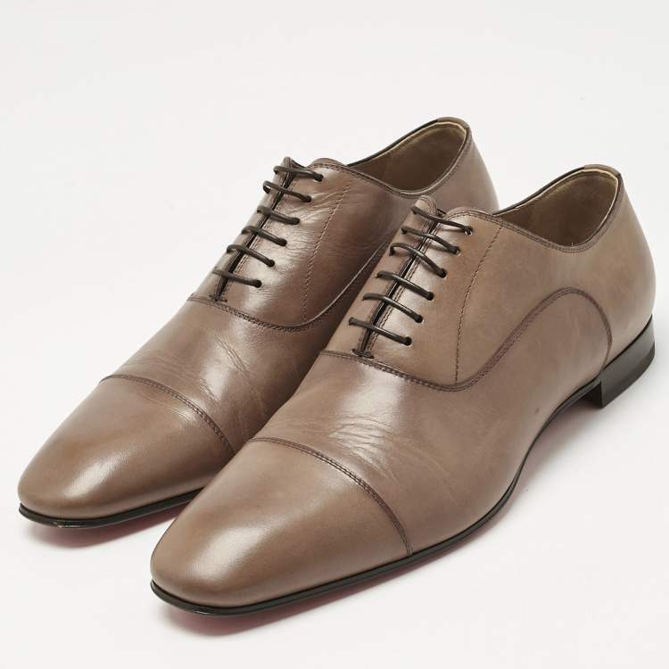 Pre Owned Christian Louboutin Brown Leather Greggo Oxfords Size 43.5