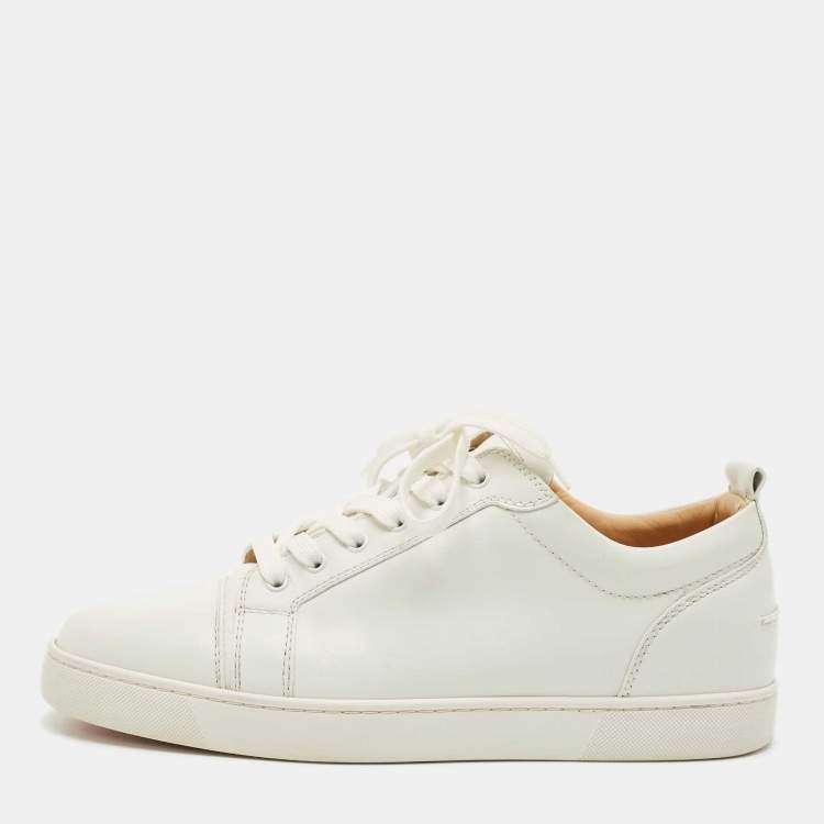 Pre Owned Christian Louboutin White Leather Louis Junior Sneakers Size 45